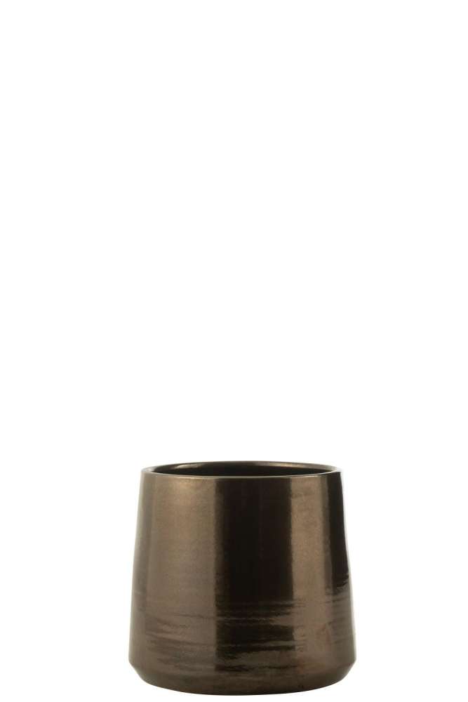 FLOWERPOT ROUND TERRA SHINY BRONZE LARGE
