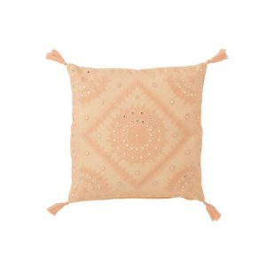 CUSHION IBIZA TASSEL COTTON GRAPEFRUIT