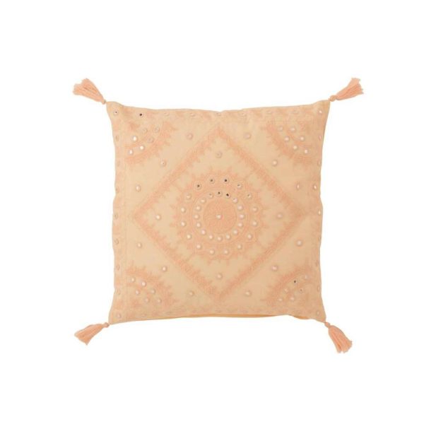 CUSHION IBIZA TASSEL COTTON GRAPEFRUIT
