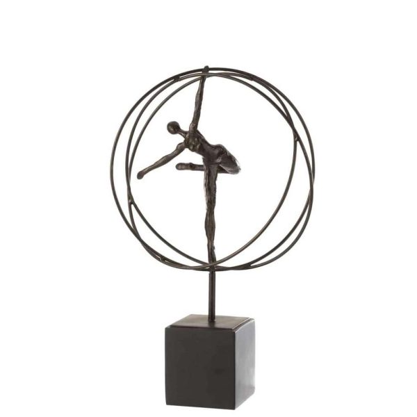 GYMNAST IN CIRCLE LEG STRETCHED POLY DARK BROWN