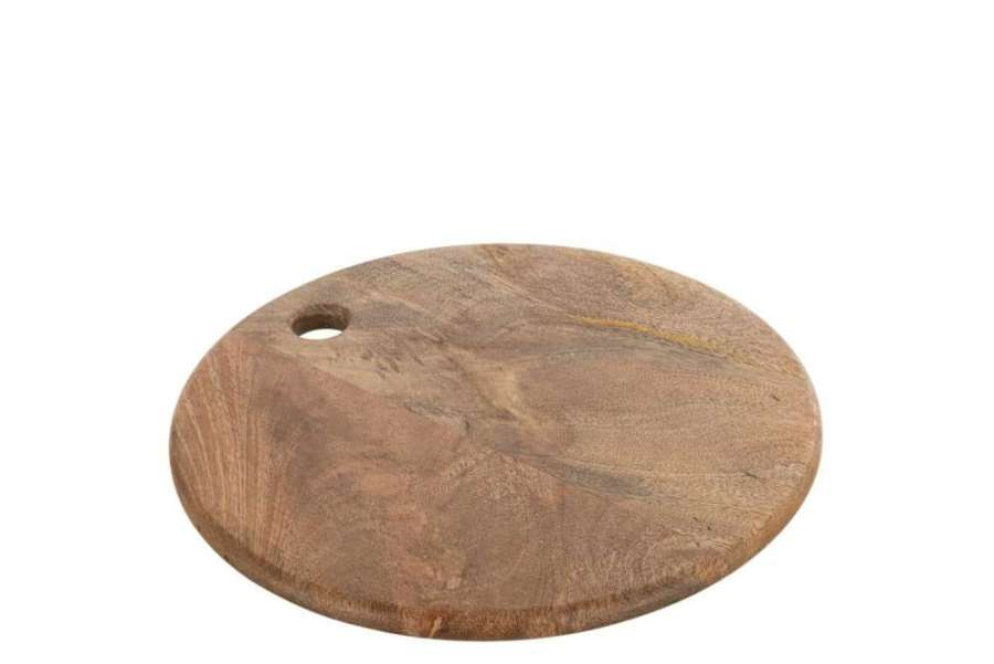 CUTTING BOARD ROUND MANGO WOOD NATURAL