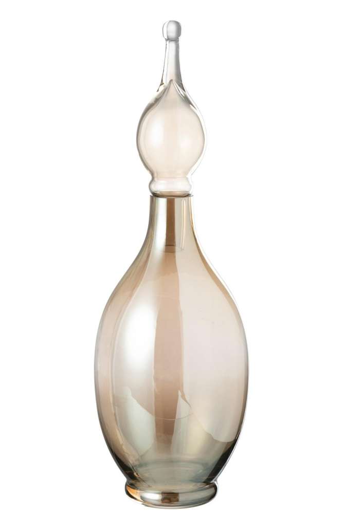 VASE+CAP PHIAL DECO JO GLASS BEIGE LARGE