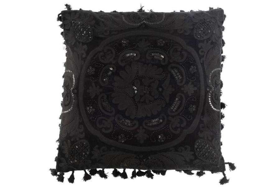 CUSHION MOROCCAN COTTON BLACK