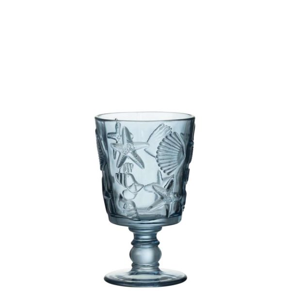 WINE GLASS SEA GLASS LIGHT BLUE