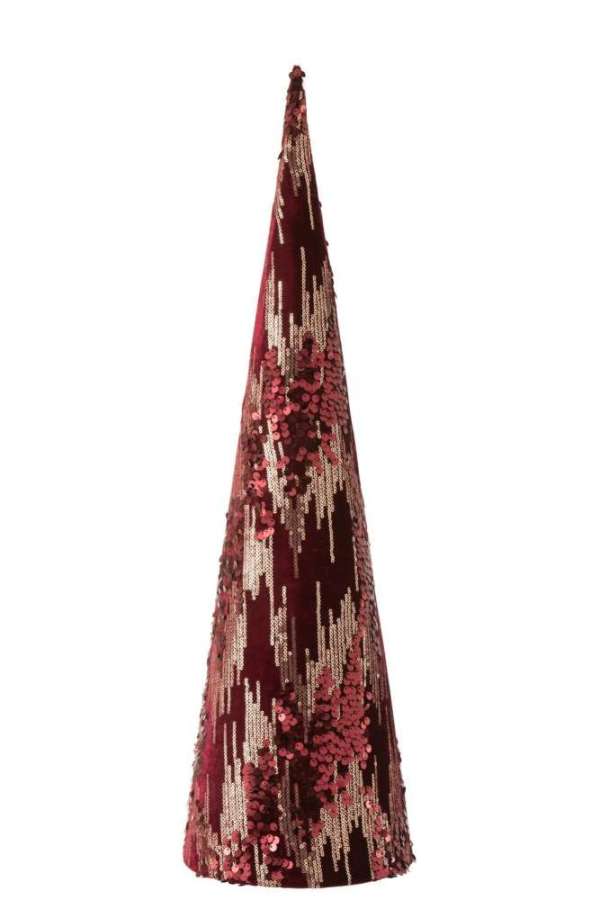 CONE DECO SEQUIN TEXTILE BURGUNDY LARGE