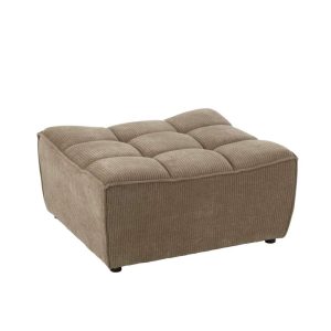 OTTOMAN GRID POPLAR WOOD/FOAM DARK TAUPE