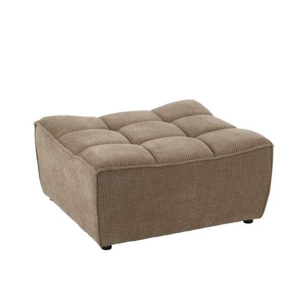 OTTOMAN GRID POPLAR WOOD/FOAM DARK TAUPE
