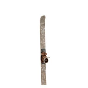 SKI+SHOE WOOD/METAL GREY WASH