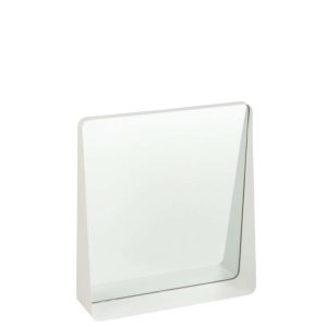 WALL MIRROR SQUARE METAL/GLASS WHITE