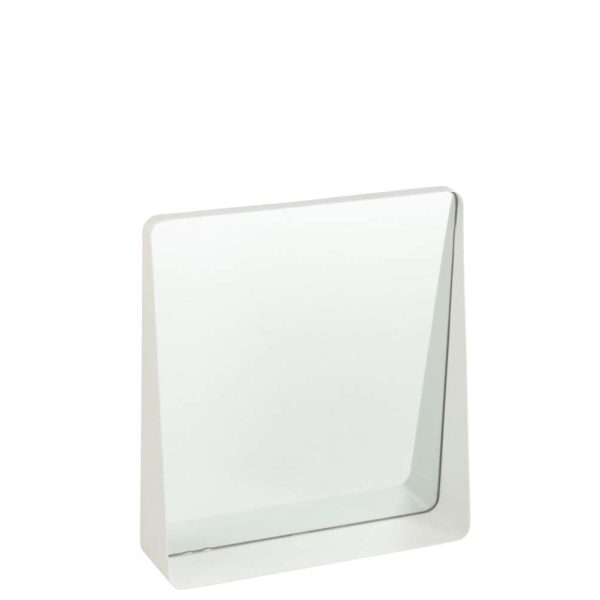 WALL MIRROR SQUARE METAL/GLASS WHITE