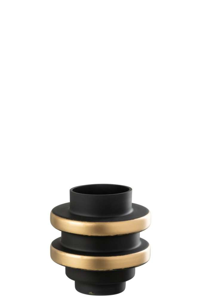 VASE KYLE GLASS BLACK/GOLD SMALL