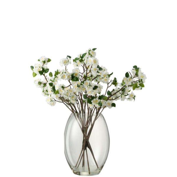 BLOSSOM IN VASE PLASTIC GLASS WHITE XL
