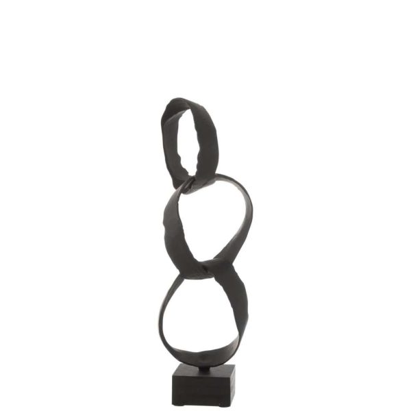 FIGURE RINGS ON FOOT ALUMINIUM BLACK SMALL