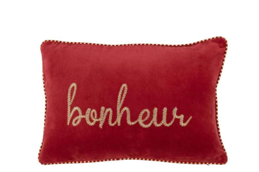 CUSHION BONHEUR TEXTILE RED/GOLD
