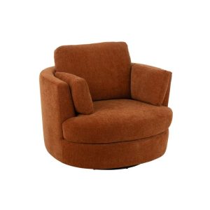 CHAIR SWIVEL POPLAR WOOD/FOAM RUSTY