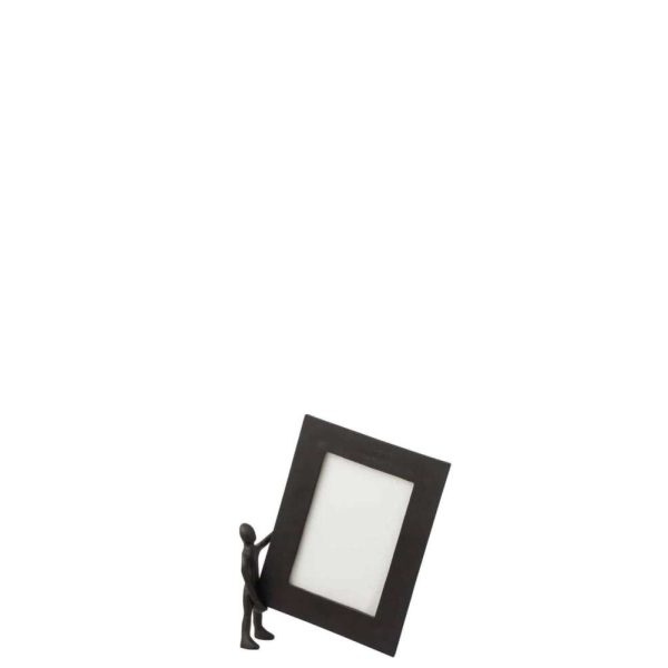 FIGURE WITH PHOTOFRAME ALUMINIUM BLACK/WHITE LARGE