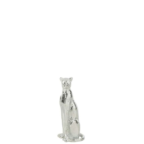LEOPARD MIRROR RESIN SILVER SMALL
