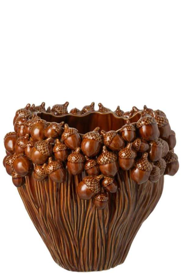 VASE KARPO IRREGULAR STONEWARE BROWN LARGE