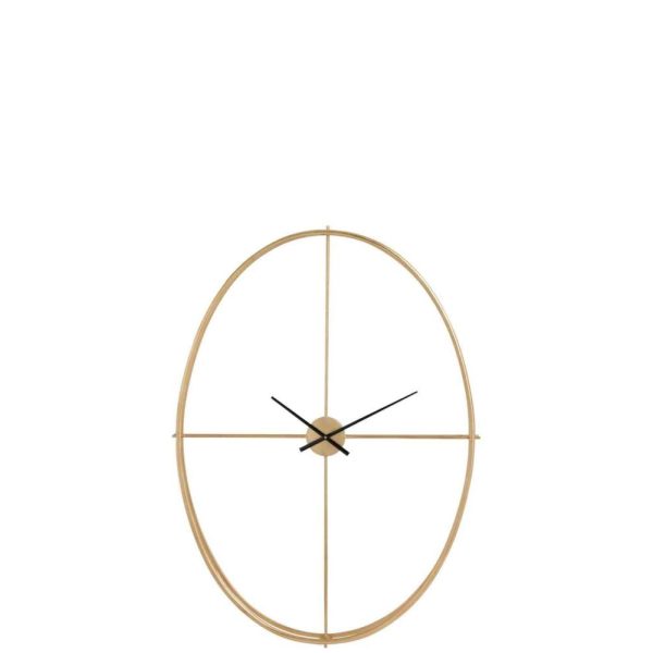 CLOCK OVAL METAL GOLD LARGE