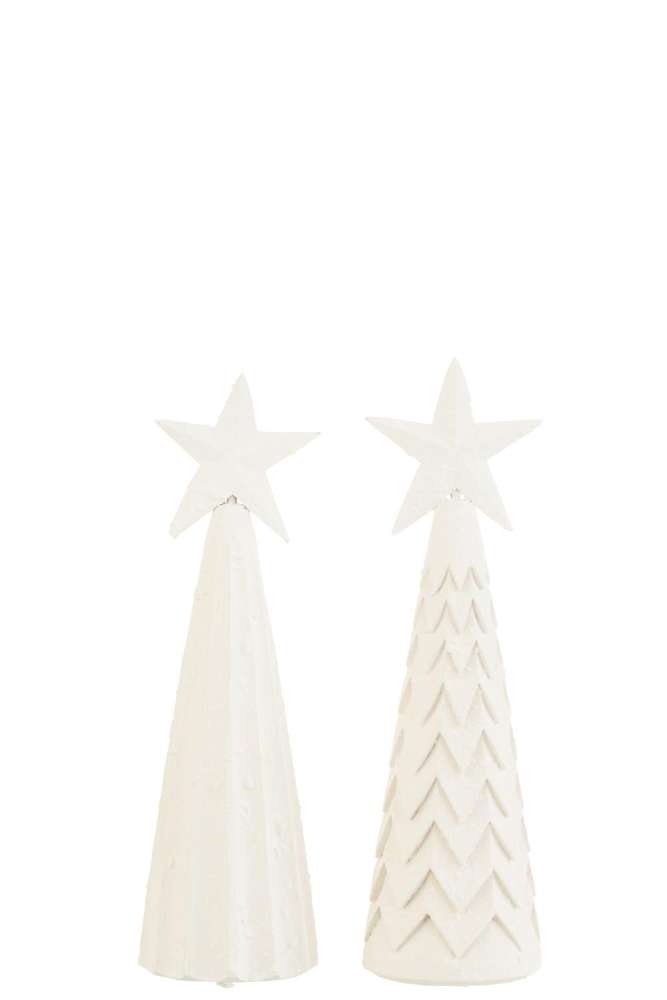 FIGURINES CHRISTMAS TREE WOOD WHITE LARGE ASSORTMENT OF 2