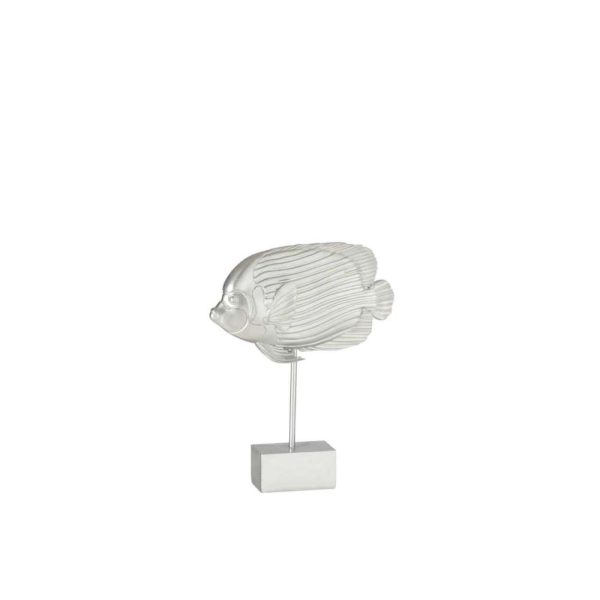 TROPICAL FISH ON FOOT POLY SILVER