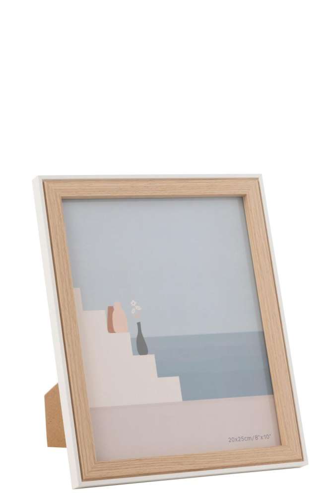 PHOTO FRAME CHLOE MDF NATURAL/WHITE LARGE