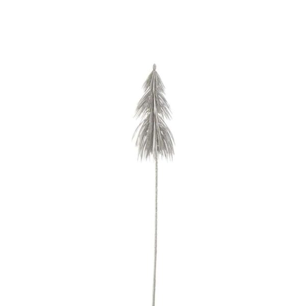 BRANCH PINE TREE GLITTER PLASTIC SILVER