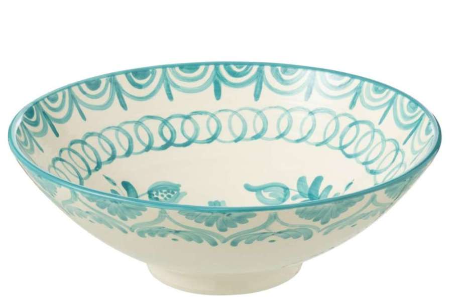 LEBRILLO BOWL GRANADA CERAMIC WHITE/AQUA