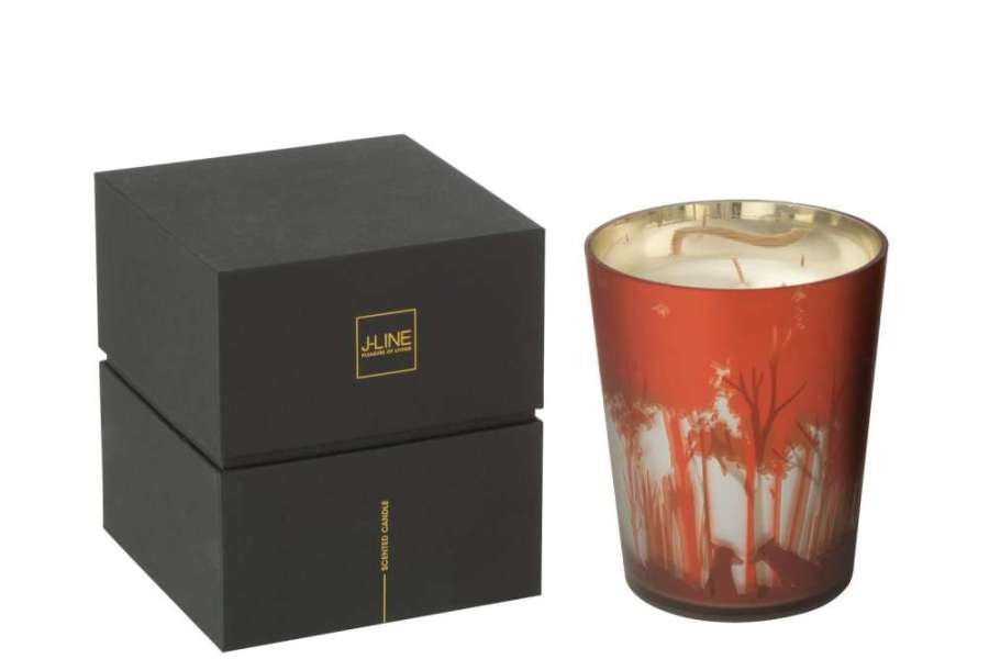 SCENTED CANDLE NOA FOREST SOYA RED/GOLD COLORED MEDIUM-68H