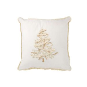 CUSHION TREE TEXTILE WHITE/GOLD