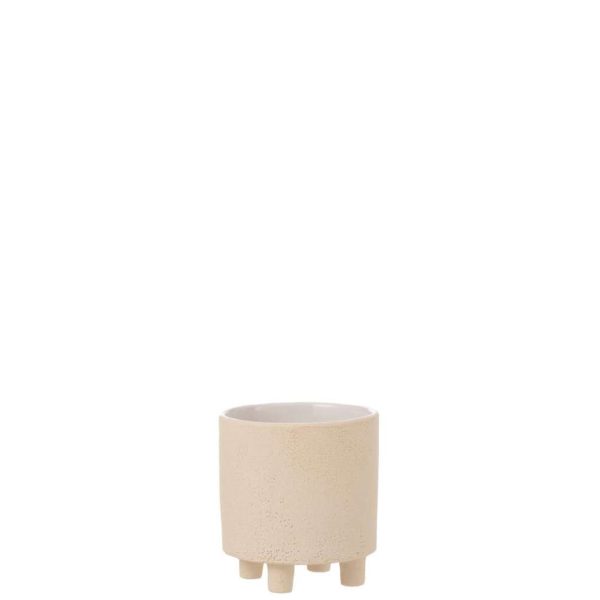 FLOWERPOT SAND CERAMIC BEIGE SMALL