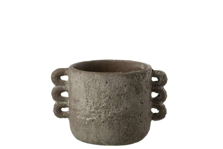 FLOWERPOT CELIA CERAMIC BROWN SMALL