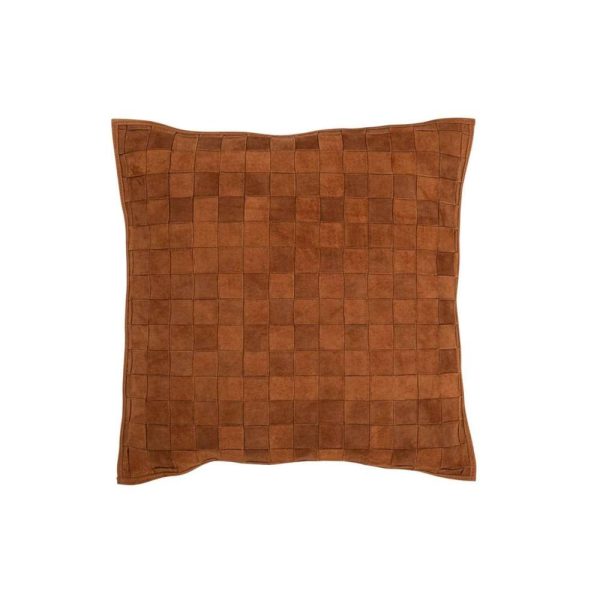 CUSHION SQUARE LITTLE LEATHER COGNAC