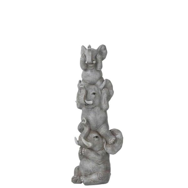 ELEPHANT HEAR/SPEAK/SEE NO EVIL POLY GREY