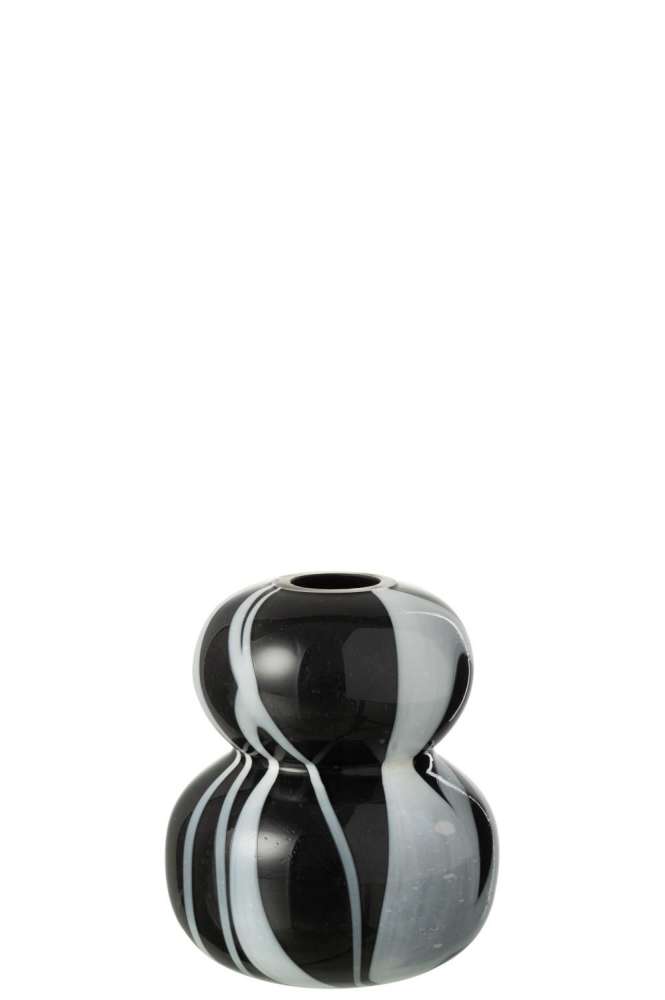 VASE SMOKE EFFECT BALLS GLASS BLACK/WHITE