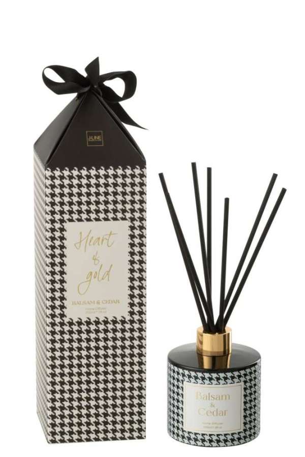 REED DIFFUSER HEART OF GOLD FRAGRANCE OIL WHITE/BLACK