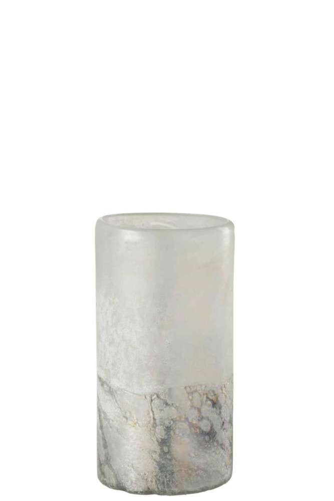 VASE SCAVO CYLINDER GLASS GREY SMALL