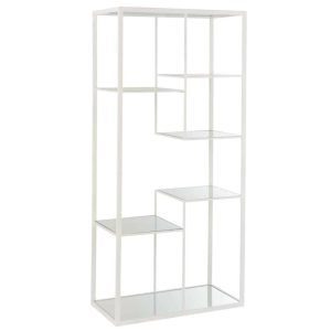 RACK 5 SHELVES METAL/GLASS WHITE