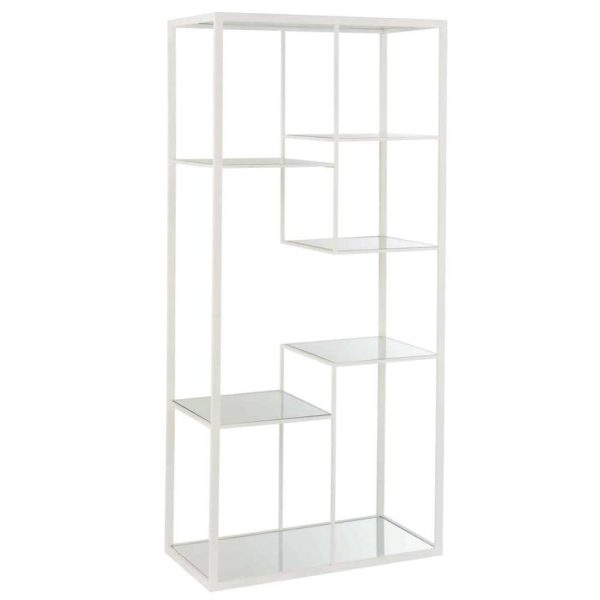RACK 5 SHELVES METAL/GLASS WHITE
