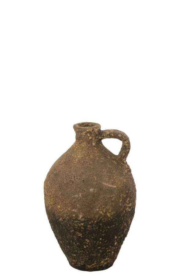 VASE CARAFE ANTIQUE CLAY/CEMENT BROWN/BLACK