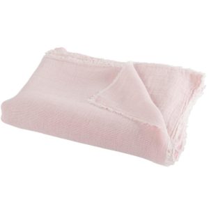 THROW STONEWASHED LINEN PINK