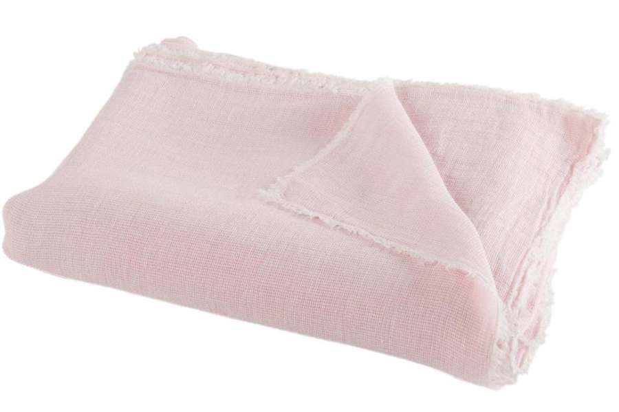 THROW STONEWASHED LINEN PINK