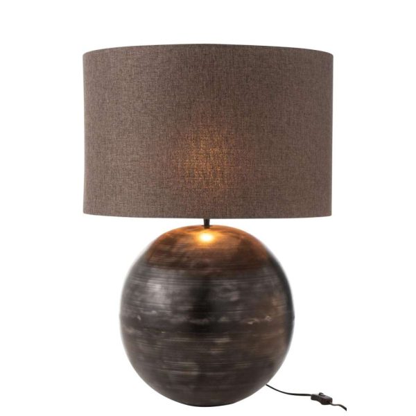 LAMP + SHADE BOWL METAL BLACK LARGE