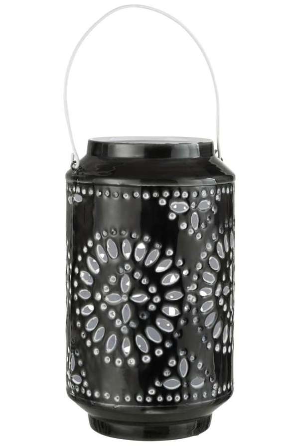 LANTERN HIGH PERFORATED IRON BLACK