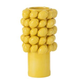 VASE LEMONS CERAMIC YELLOW LARGE