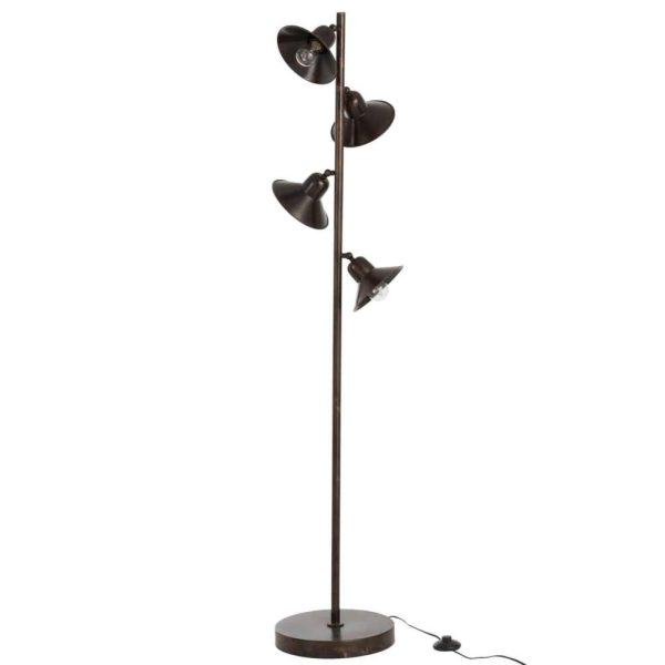 LAMP STANDING 4LAMPS IRON DARK BROWN