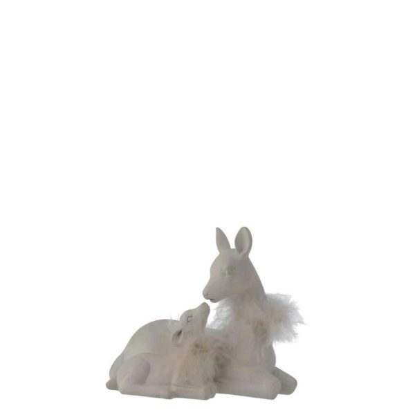 DEER 2PARTS LYING POLY WHITE