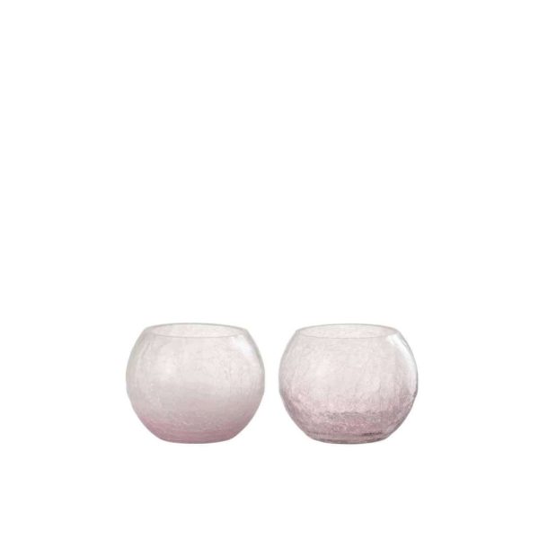 HURRICANE ORB CRAQUELURE GLASS PURPLE SMALL ASSORTMENT OF 2