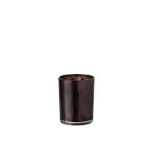 TEALIGHT HOLDER RHOMBUS GLASS DARK PURPLE MEDIUM