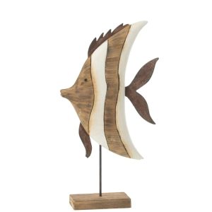 FISH STRIPED ON STAND PAULOWNIA WOOD LARGE